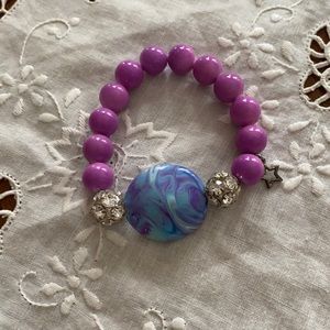Purple/Aqua beaded bracelet